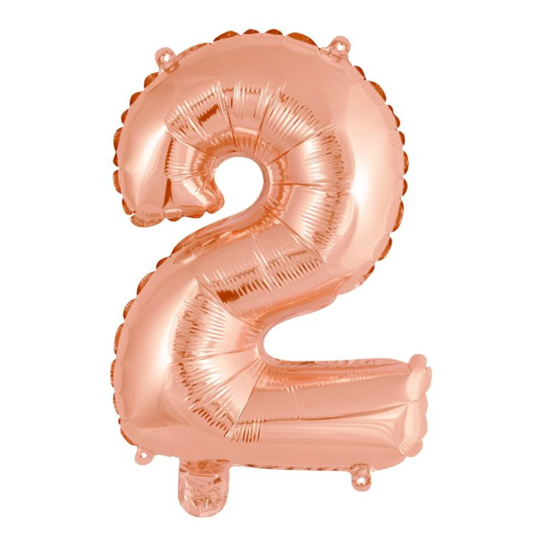 Numeral Foil Balloon 35cm Rose Gold - 2