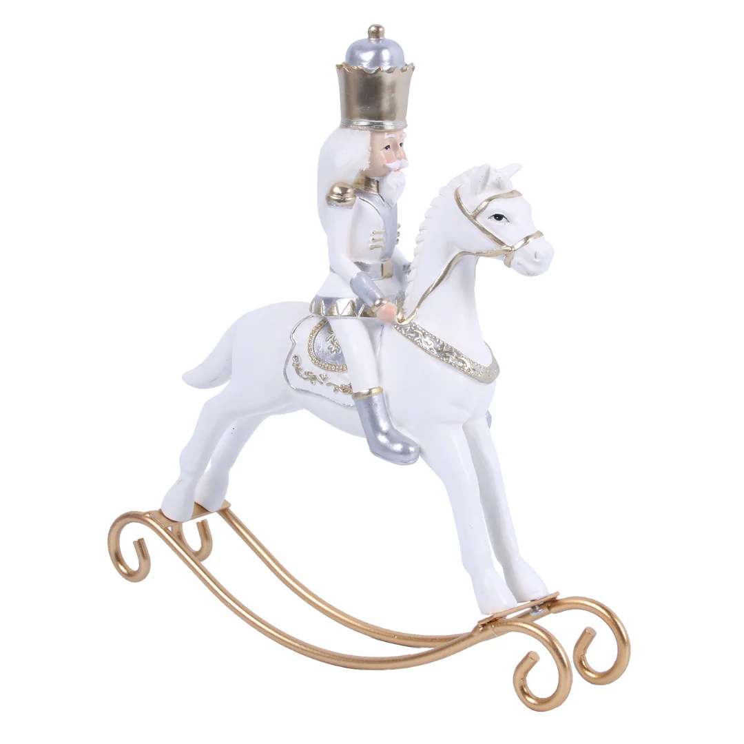 NUTCRACKER ON ROCKING HORSE POLYRESIN 22x4x23CM
