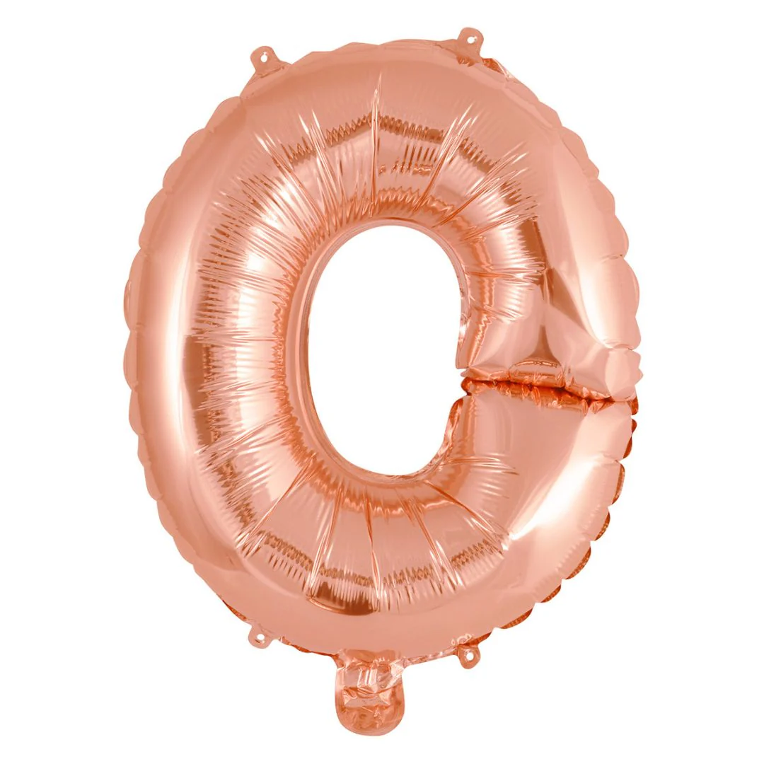 Alphabet Foil Balloon 35cm Rose Gold - O - Image 2