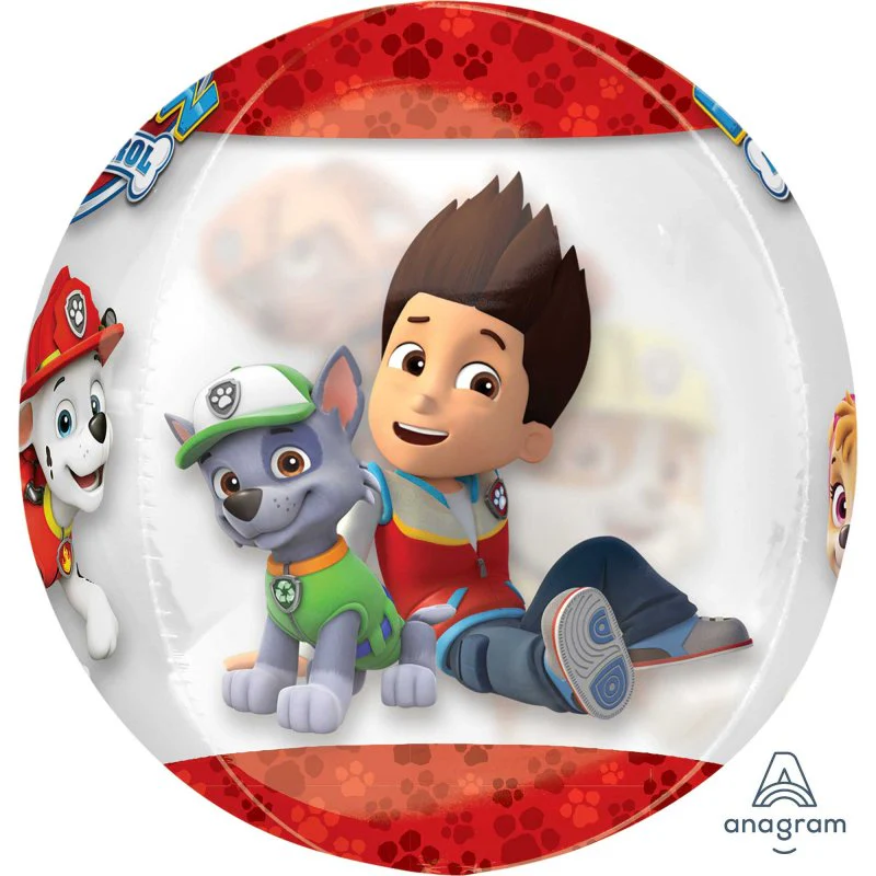 Foil Balloon 40cm Orbz XL Paw Patrol Chase and Marshall Clear