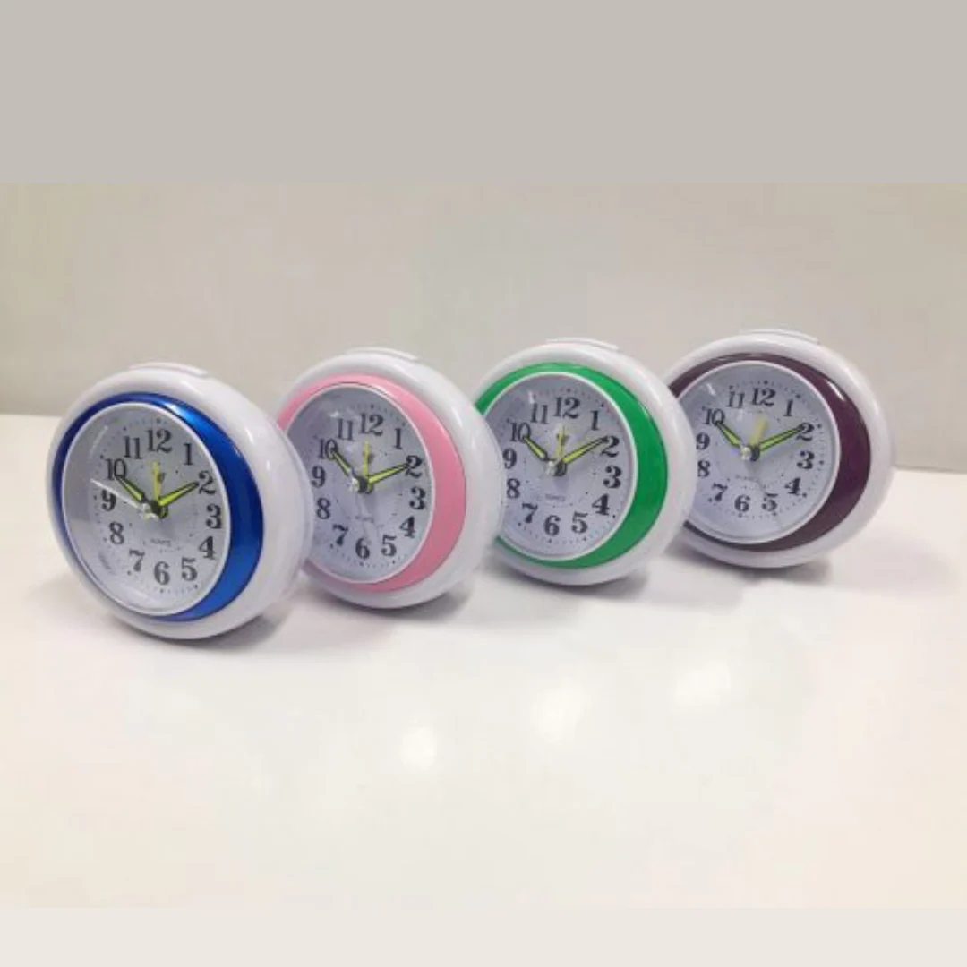 Clock Oval Alarm Table Clock With Light 9x9x35cm Assorted - Image 2