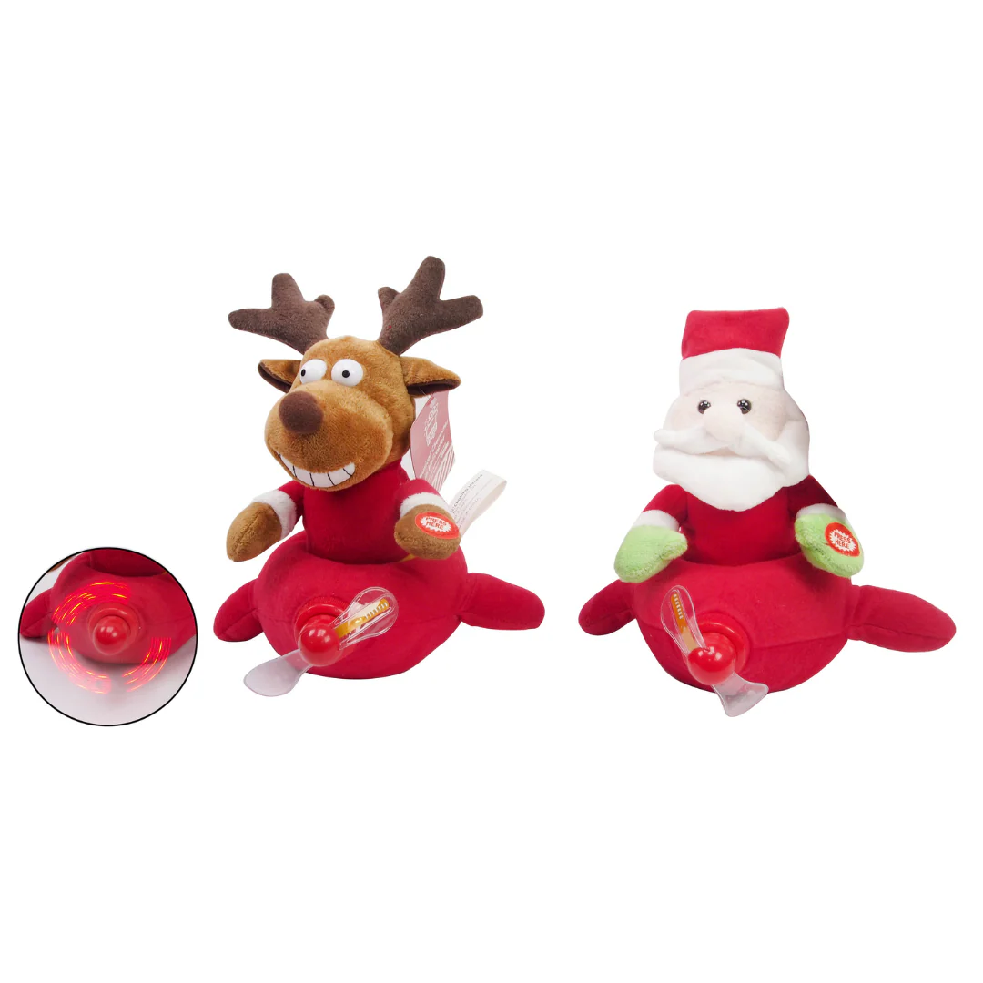 P49 Musical Plush Helicopter Santa Reindeer - Image 3