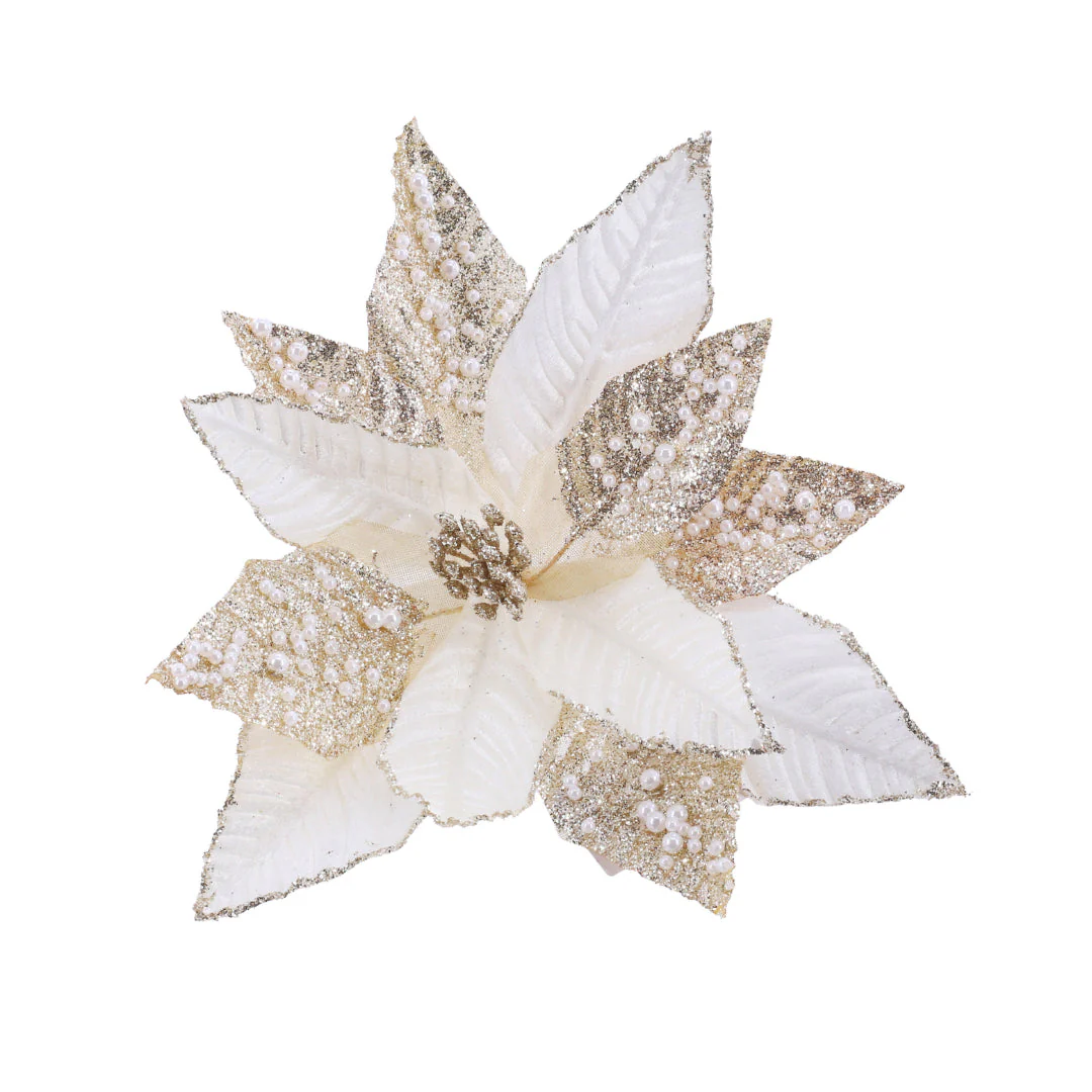 Pale Pearl Poinsettia Stem Assorted - Image 2