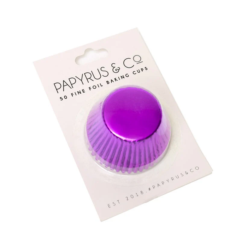 Standard Purple Foil Baking Cups (50 Pack) - 50Mm Base