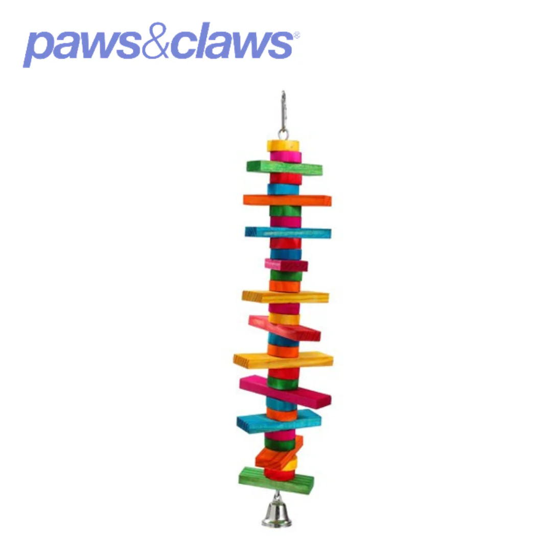 Parrot Wood Spinning Toy Lge with Bell 39X10cm - Image 4