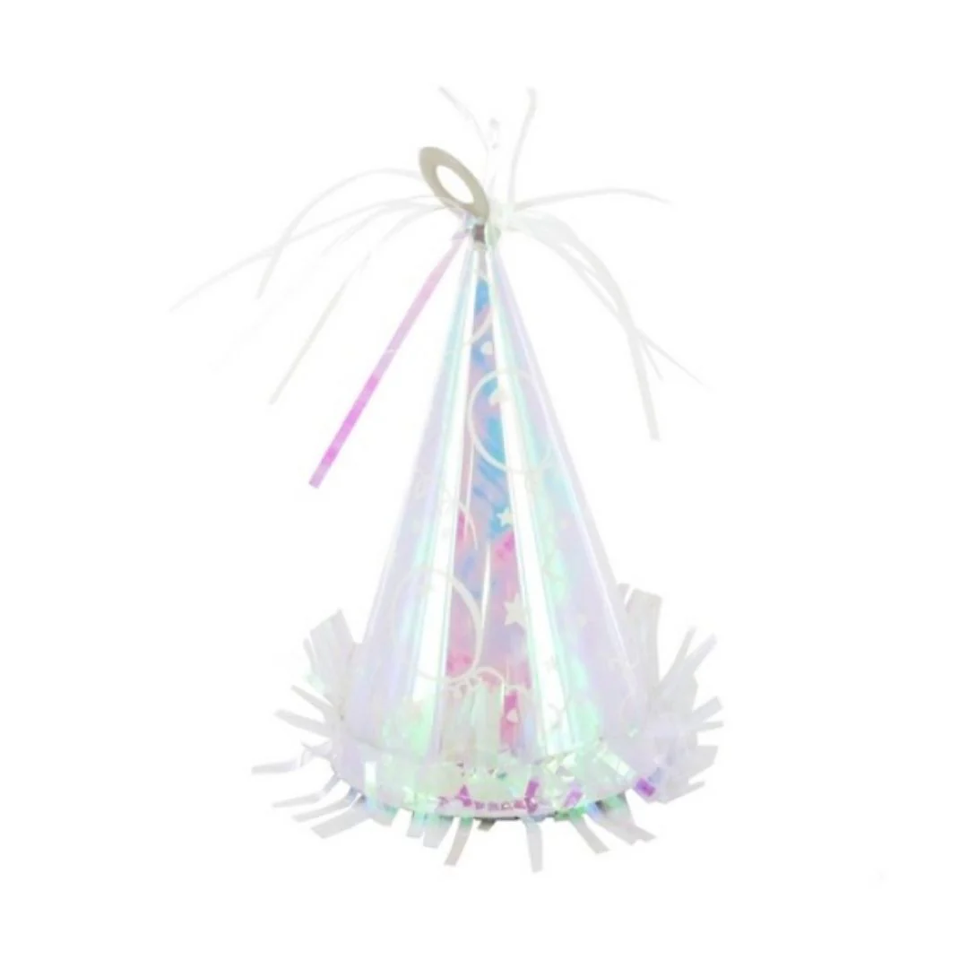 Party Hat Balloon Weight - Iridescent