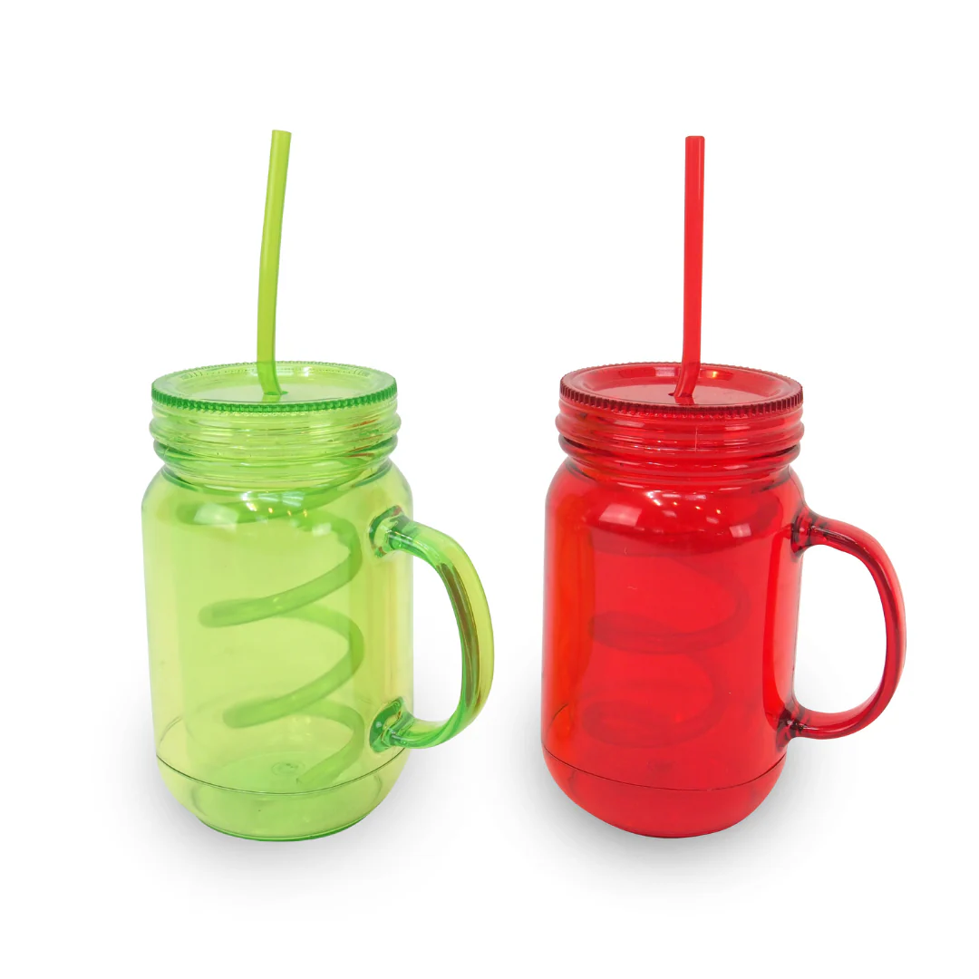 Party Jam Jar Spiral Straw 620ml - Image 2