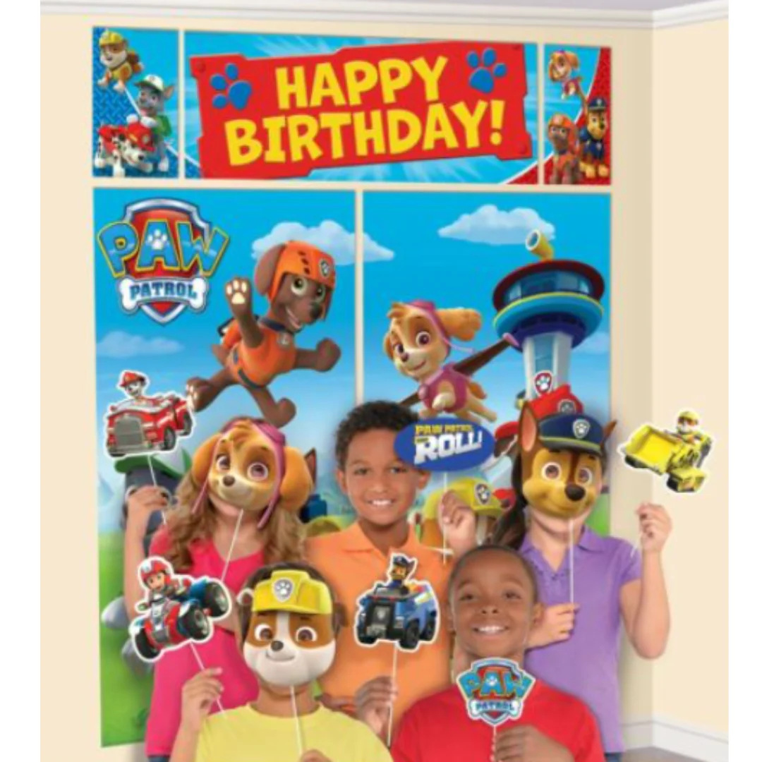 Paw Patrol Happy Birthday Scene Setter & Props 17Pk