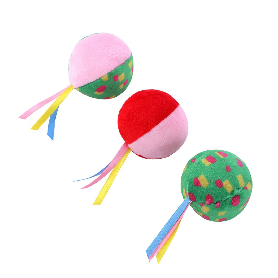 Plush Crinkle Balls 3Pk Cat Toy 2 Assorted - Image 7