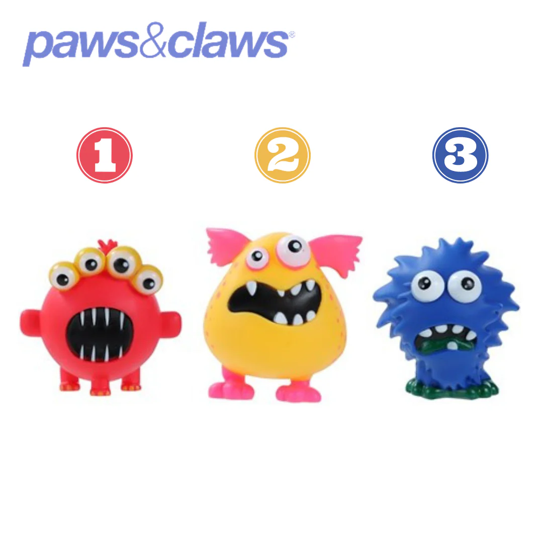 VINYL CRAZY MONSTER SQUEAKY PET TOY