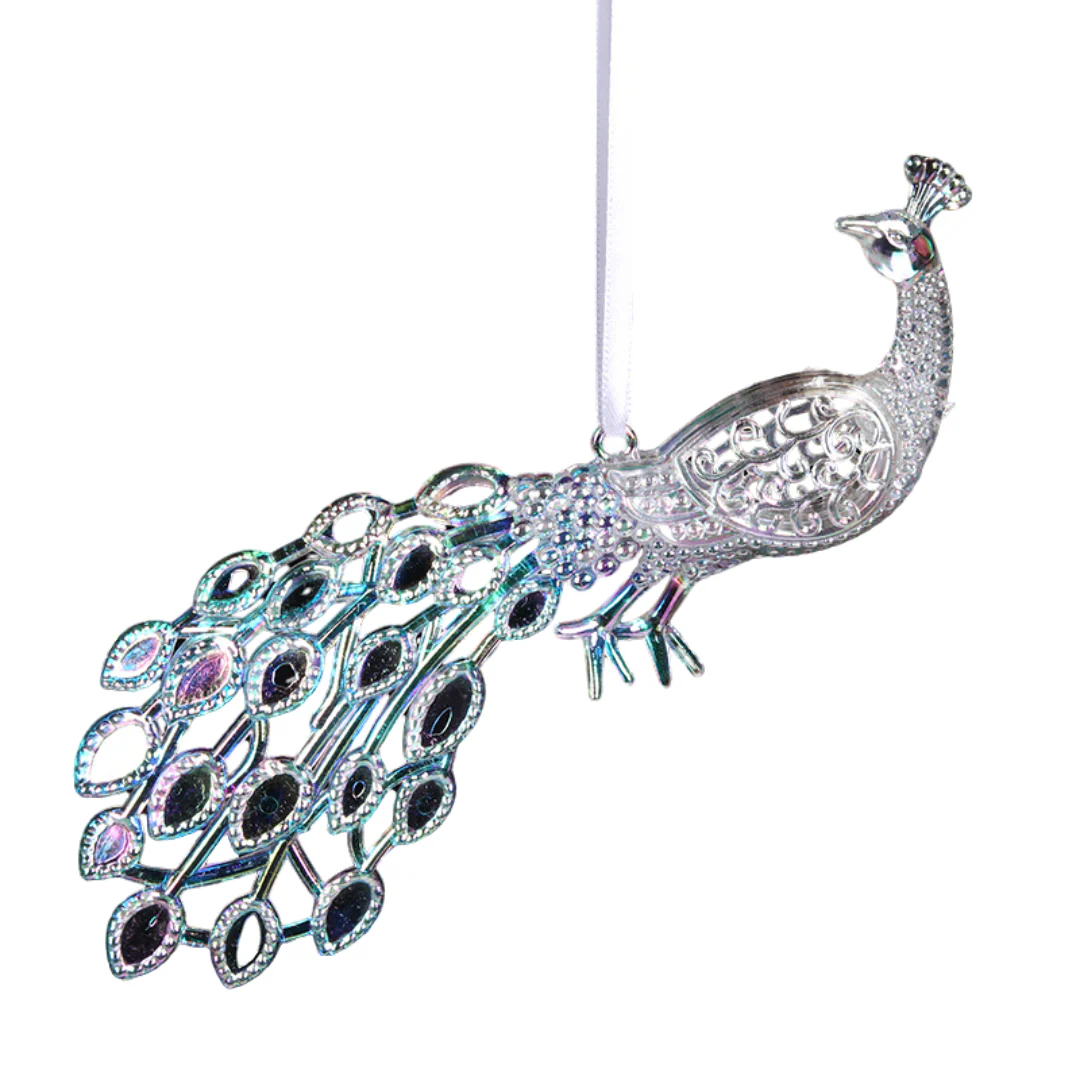 Peacock Tree Ornament Iridescent 19cm - Image 2