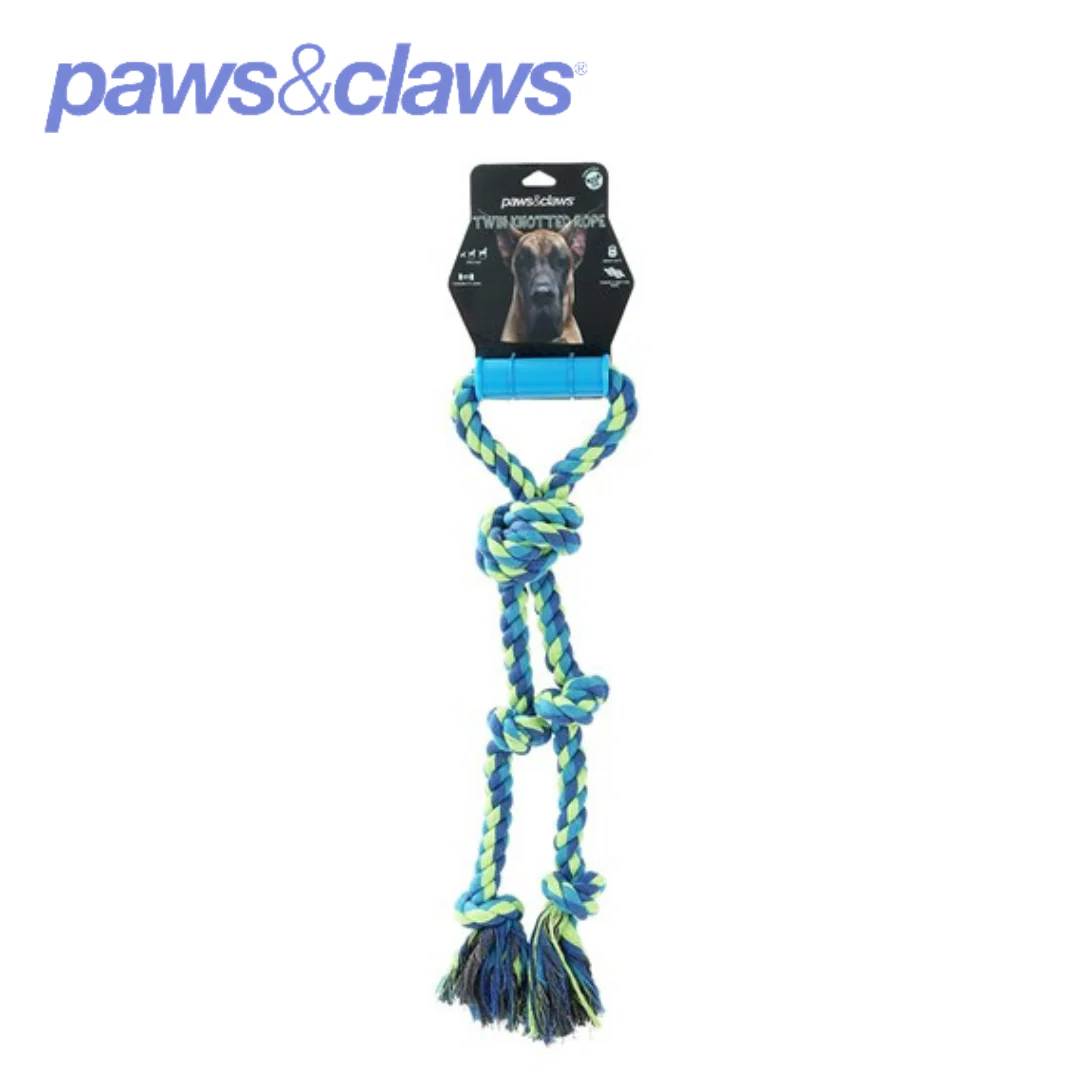 Twin Knotted Rope Tugger Toy with Handle