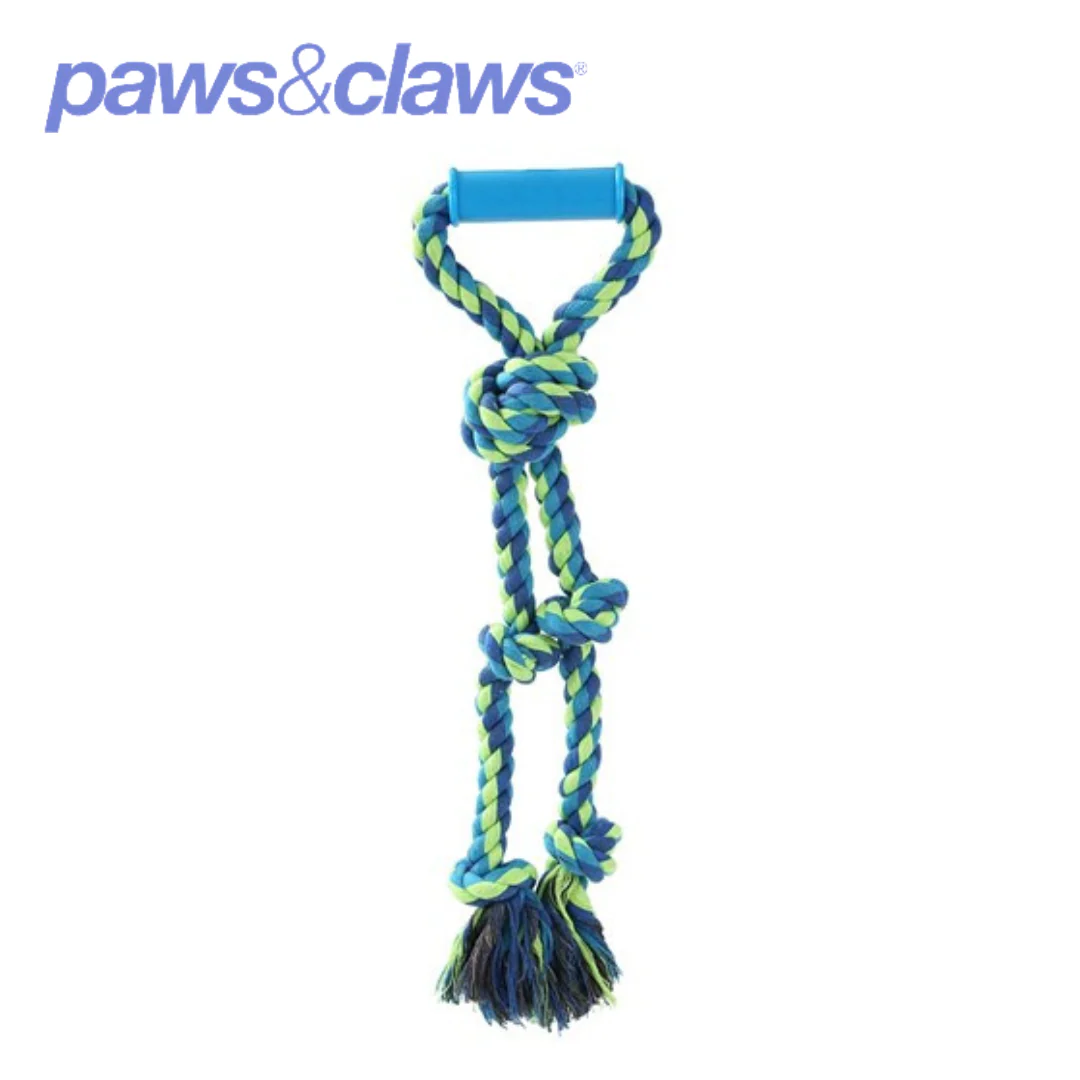 Twin Knotted Rope Tugger Toy with Handle - Image 2