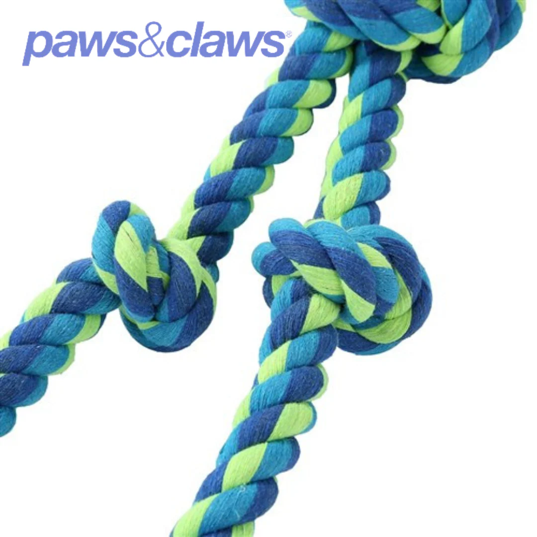 Twin Knotted Rope Tugger Toy with Handle - Image 6