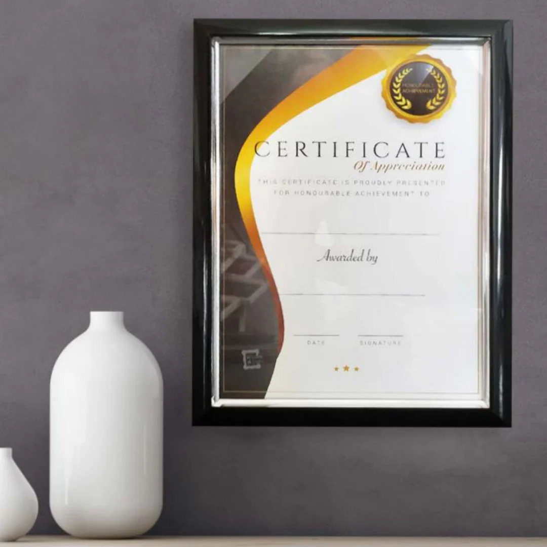 Photo Frame Certificate Frame Black 21cm x 29.7cm - Image 3