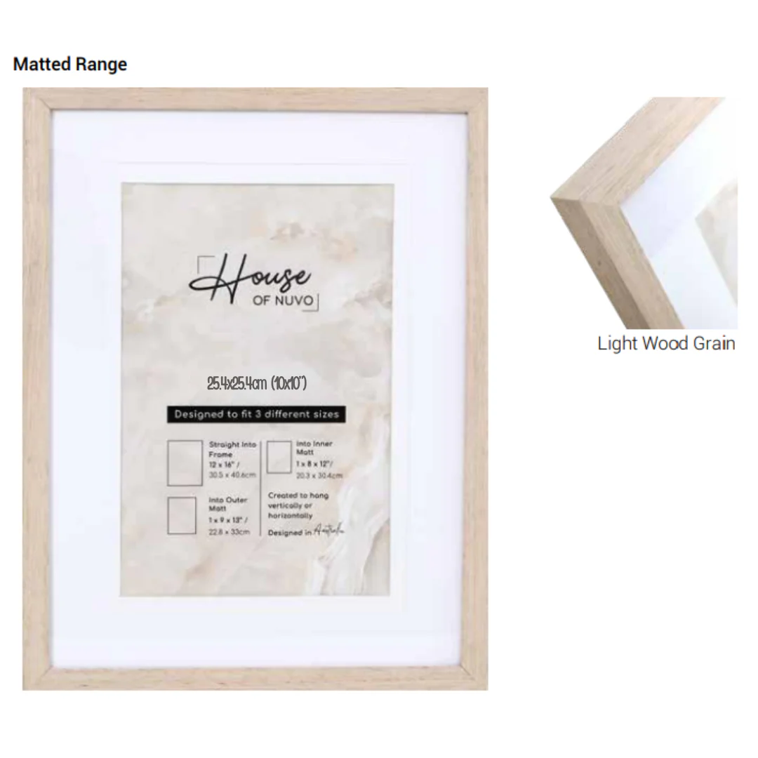 Photo Frame Double Matted Chester Light Wood 25.4x25.4cm - Image 2