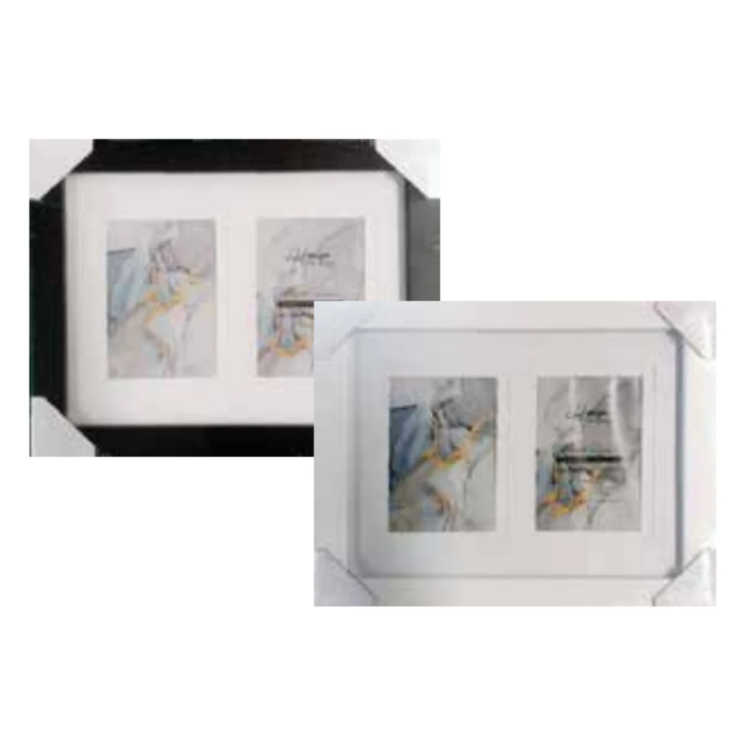 Photo Frame Double Matted Connor 2 Window Collage 25x3cm Assorted