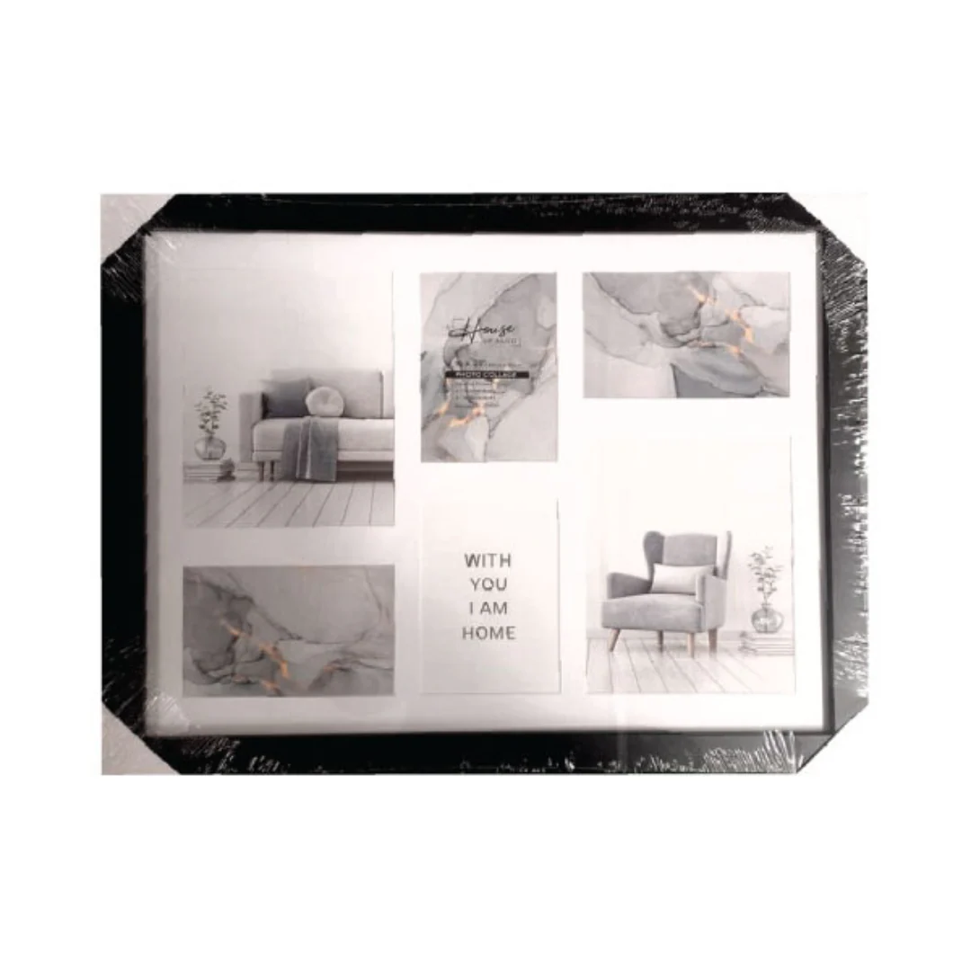 Photo Frame Double Matted Connor Black & White 6 Window Collage 40x50cm - Image 2