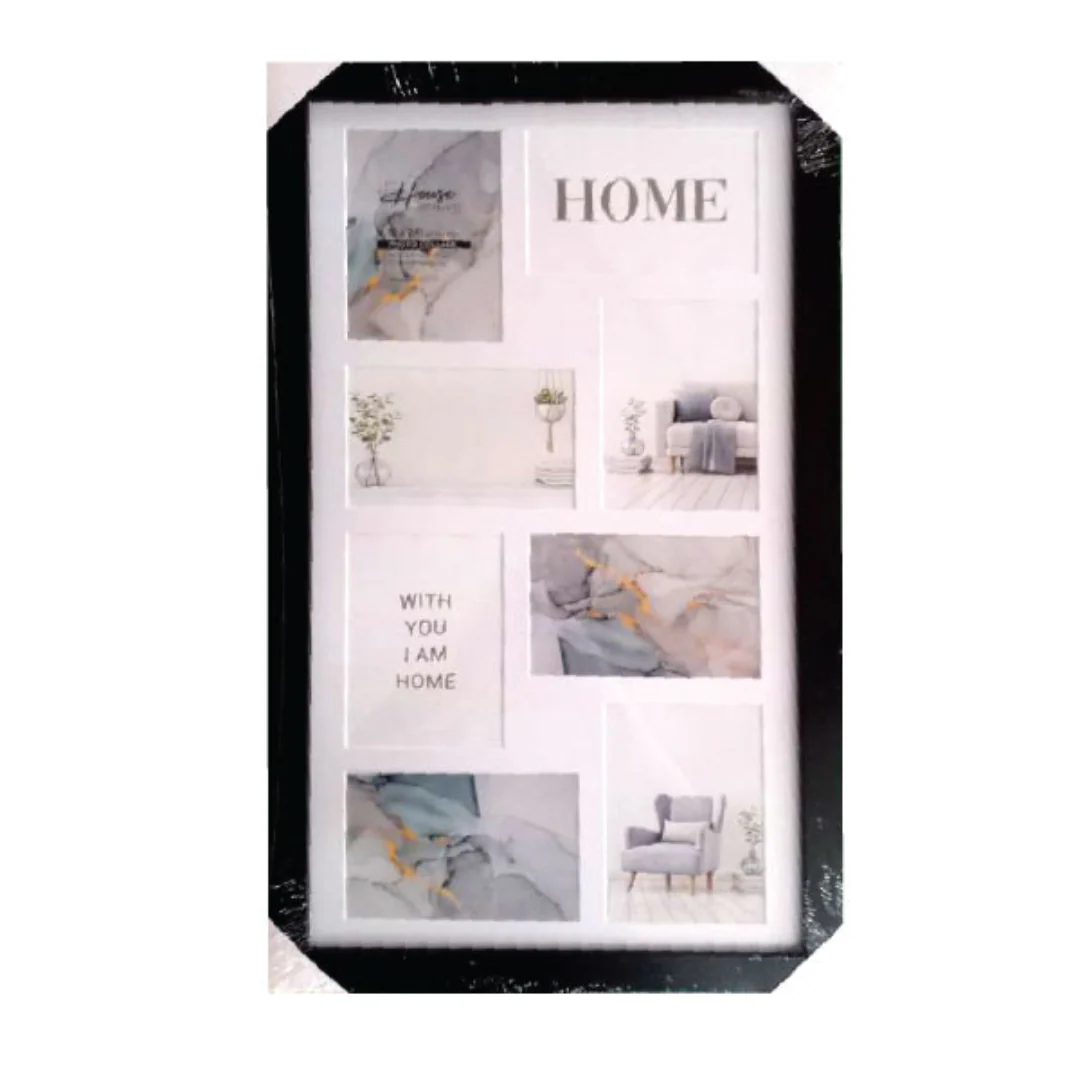 Photo Frame Double Matted Connor Black & White 8 Window Collage 33x61cm Assorted - Image 2