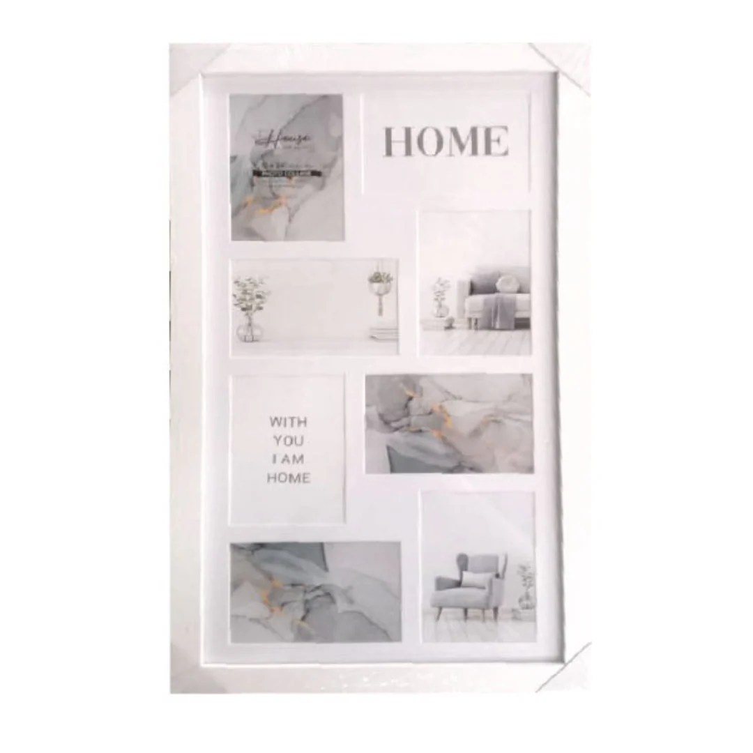 Photo Frame Double Matted Connor Black & White 8 Window Collage 33x61cm Assorted - Image 3