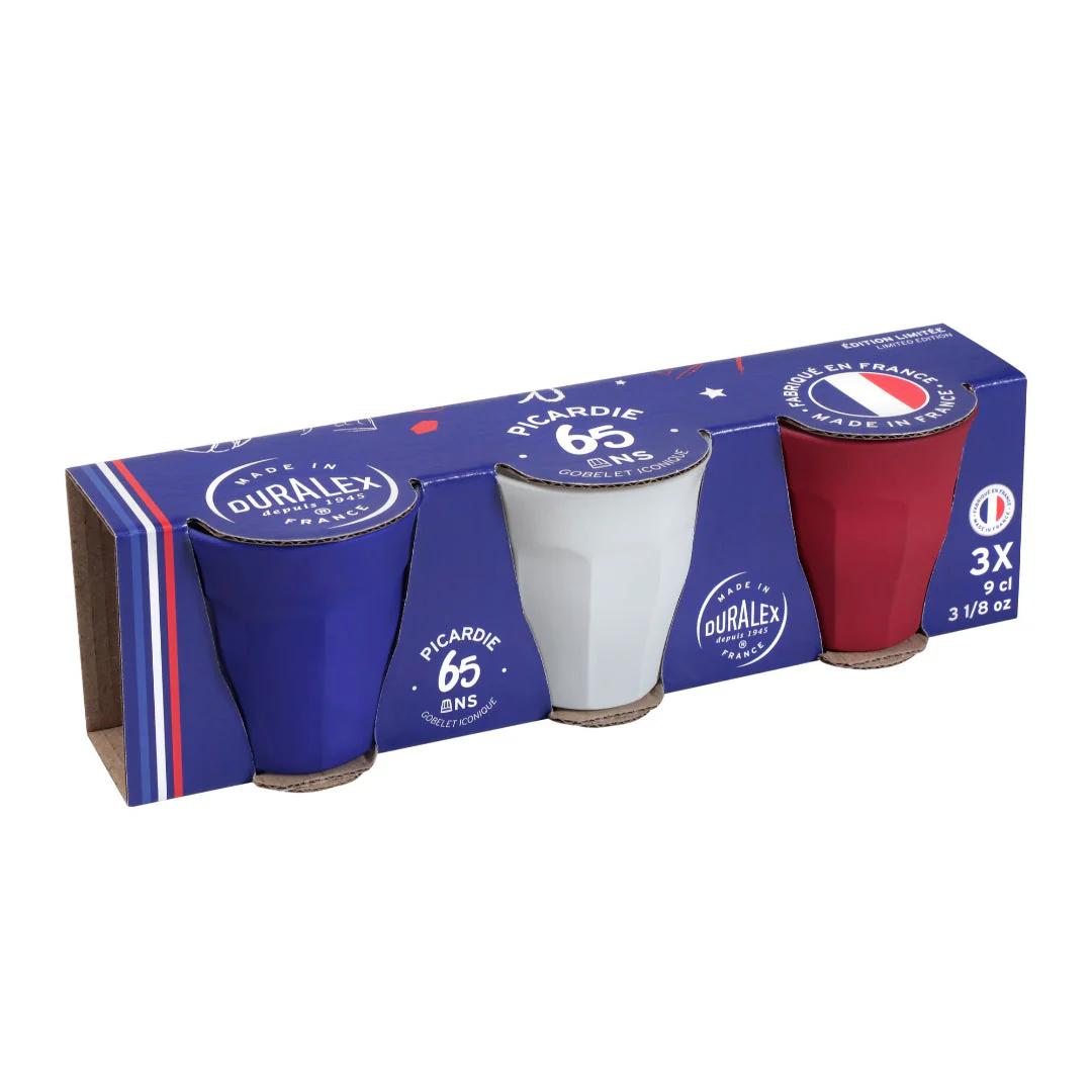 Picardie S/T Tricolor Tumbler 90ml Set/3 DURALEX