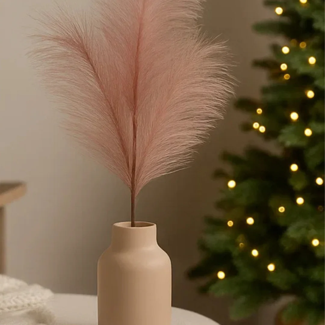 Pink Faux Pampas Stem 50cm