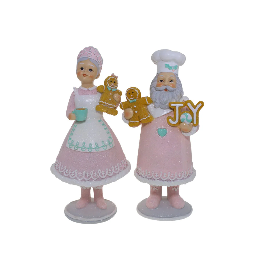 Pink Gingerbread Mr&Mrs 2 Assorted