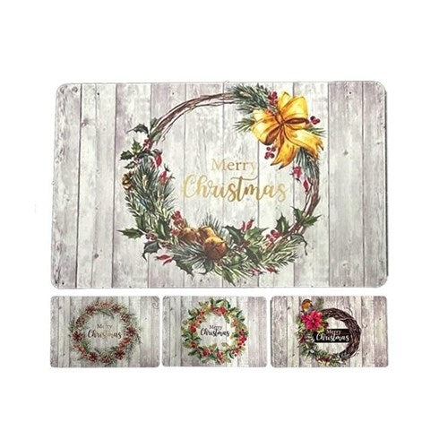 Placemat 435X285Mm 4 Assorted Christmas Design