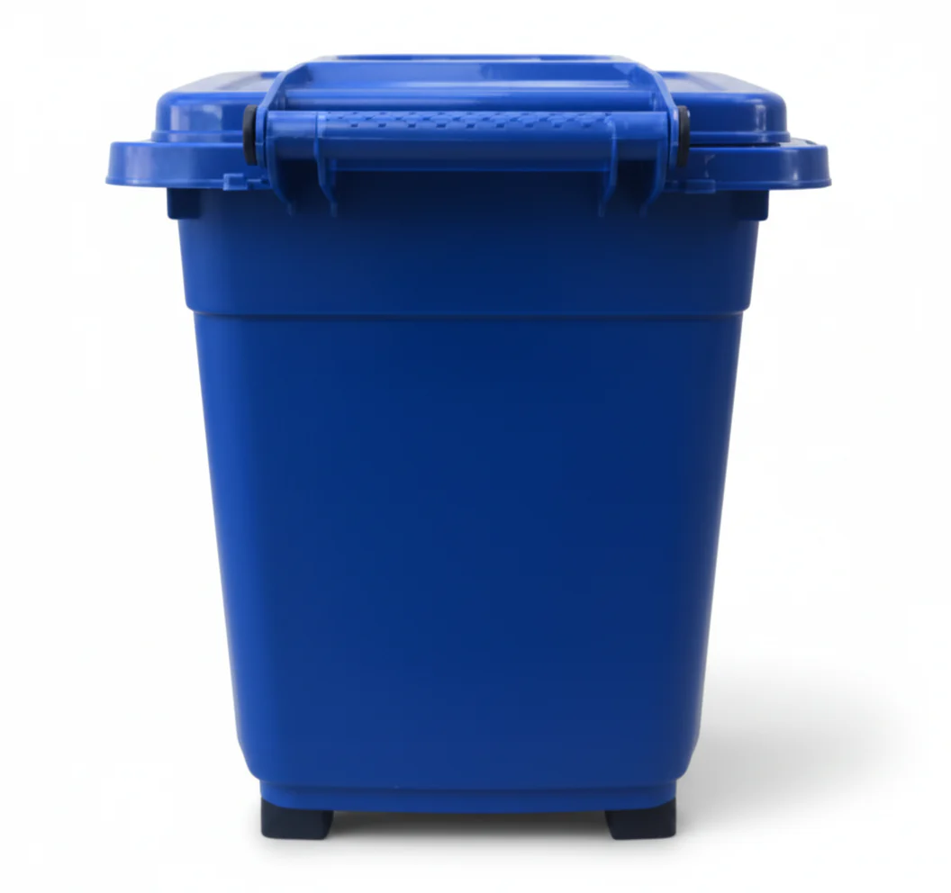 PLASTIC WHEELIE BIN 60L PP Blue WITH LIDS AND WHEELS