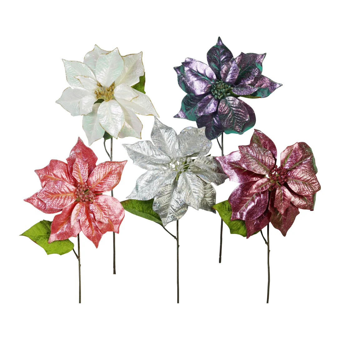Poinsettia Long Stem Iridescent - Image 2
