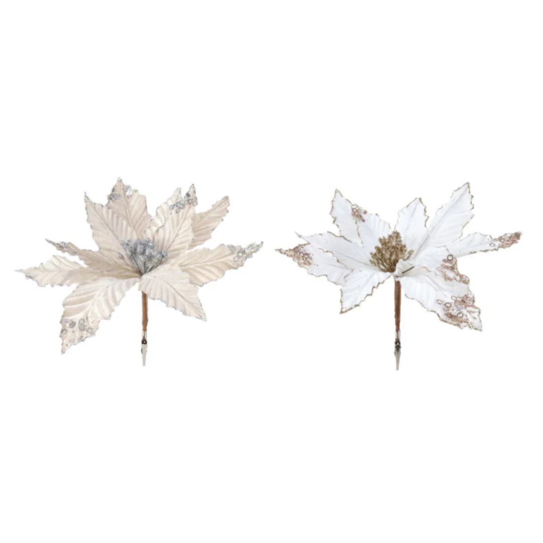 Poinsettia Velvet Clip Assorted