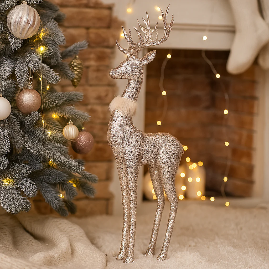 Polyfoam Reindeer 16x8x52cm Champagne