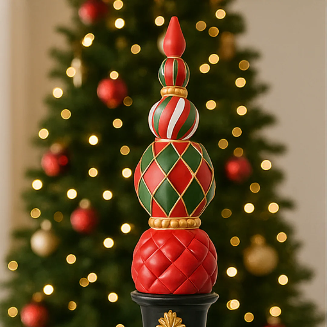 Polyresin Bauble Topiary Pot 29.5x29.5x129cm