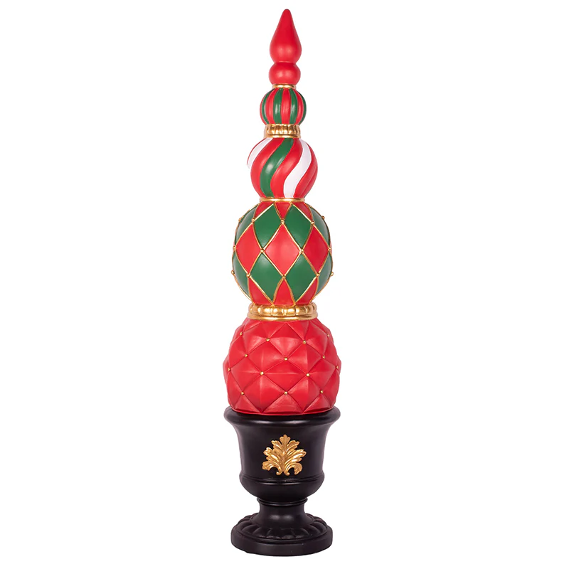 Polyresin Bauble Topiary Pot 29.5x29.5x129cm - Image 2