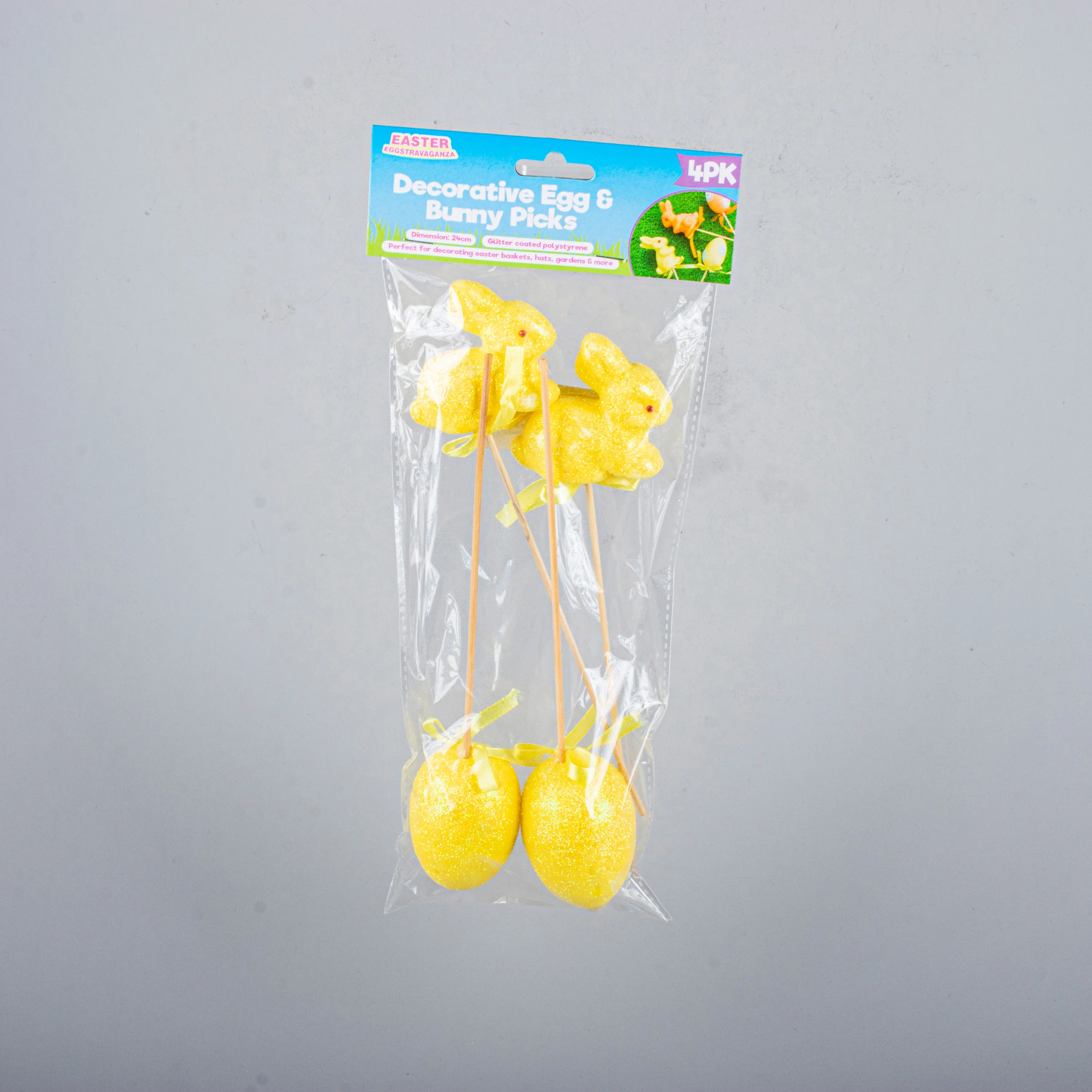 Polystyrene Egg Bunny On Pick With Glitter Assorted - Image 6
