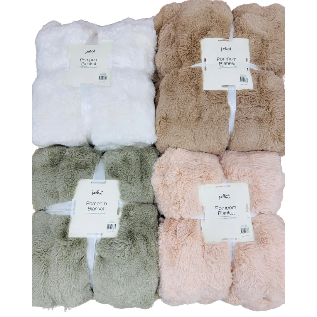 Pompom Blanket 2.8kg 180x200cm Blush - Image 2