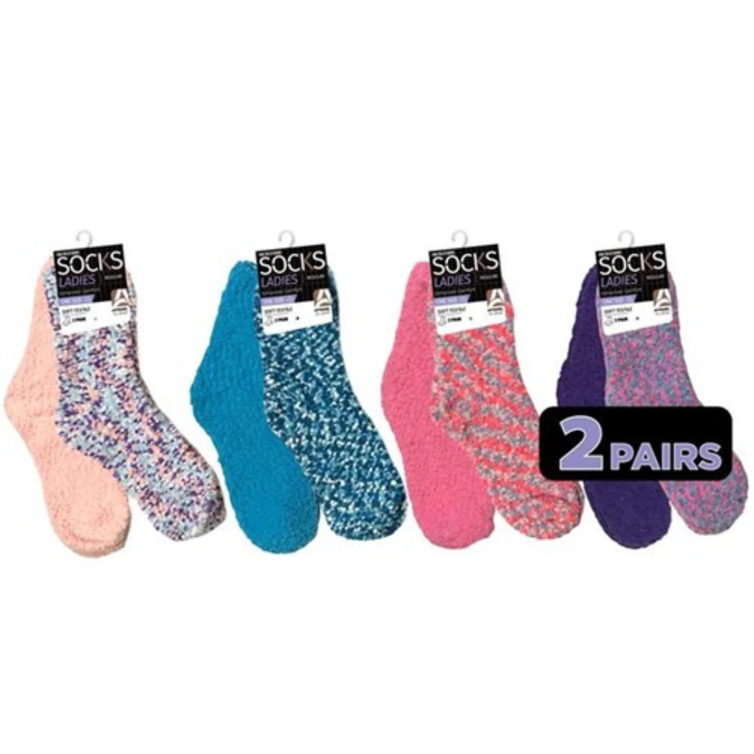 Popcorn Socks Multi Coloured 2pk Assorted