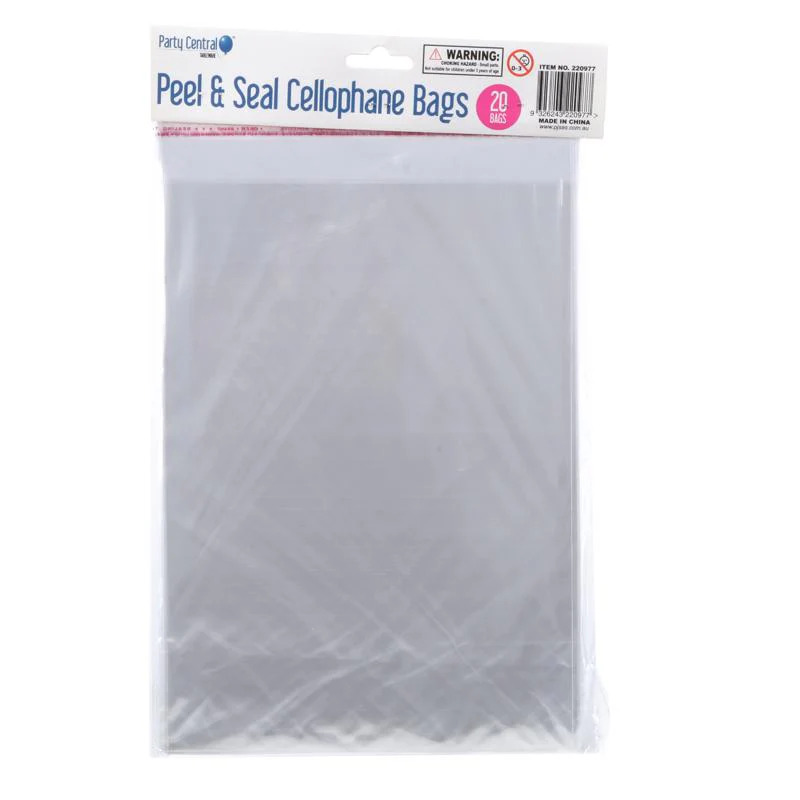 Premium Peel & Seal Cellophane Bags - 22cm x 33cm 20pk - Image 4