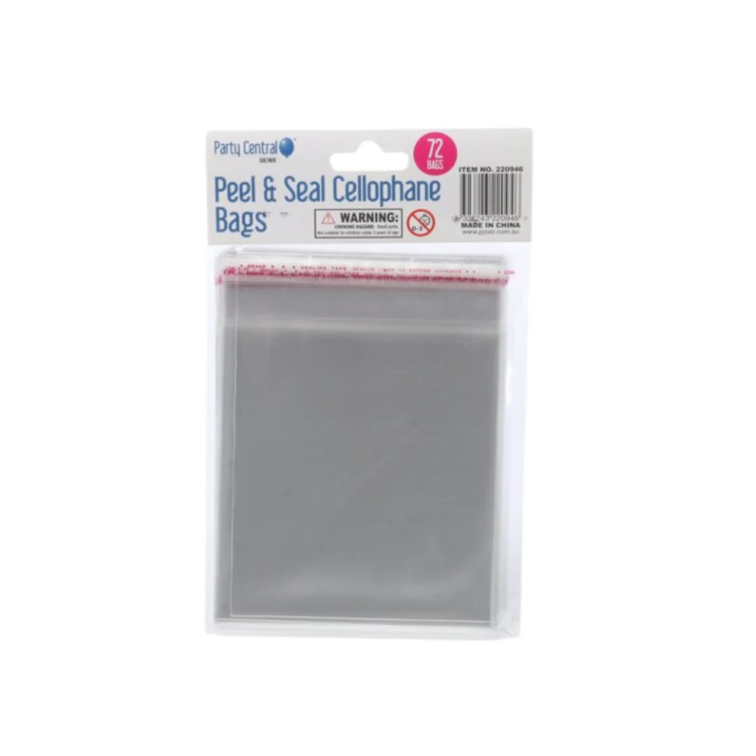 Premium Peel & Seal Cellophane Bags - 12cm x 16cm 72pk - Image 2