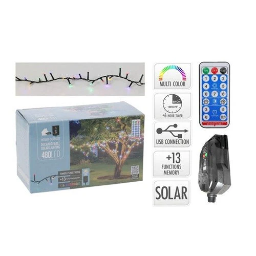 Premium Solar String 480Led Multi 22M