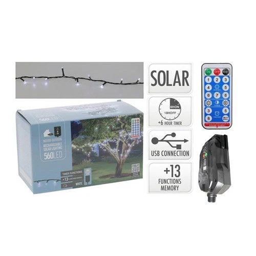 Premium Solar String 800Led White 36M
