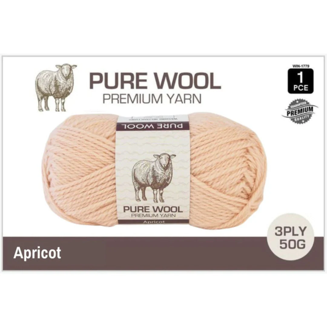 Pure Wool 3 Ply 50g Apricot