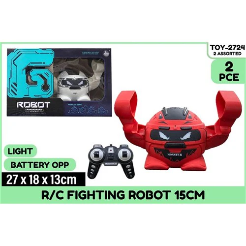 R/C Fighting Robot w/Light B/Opp 15cm