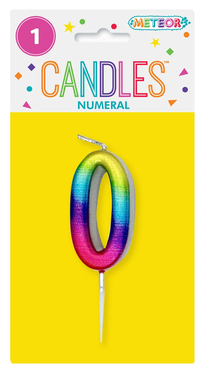 RAINBOW METALLIC MINI NUMBER - 0