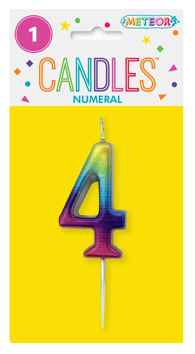 RAINBOW METALLIC MINI NUMBER - 4