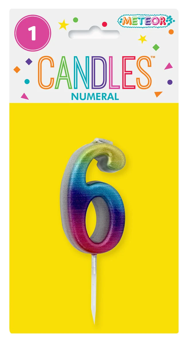 RAINBOW METALLIC MINI NUMBER - 6
