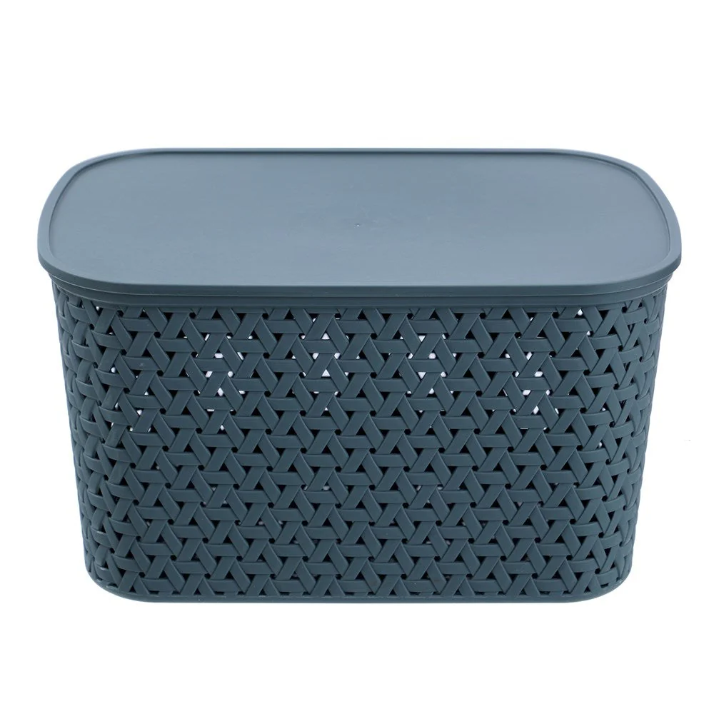RATTAN BASKET LIDDED 26L 40X30.5X22CM 3 ASSTD - Image 4