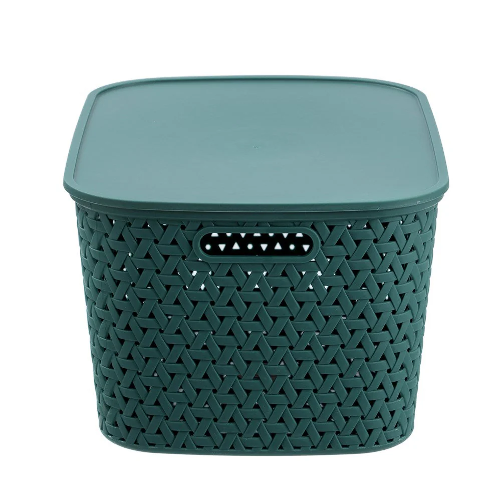 RATTAN BASKET LIDDED 26L 40X30.5X22CM 3 ASSTD - Image 7