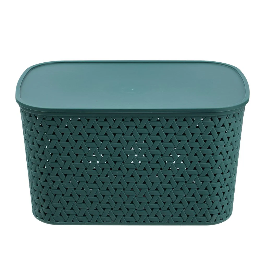 RATTAN BASKET LIDDED 26L 40X30.5X22CM 3 ASSTD - Image 9