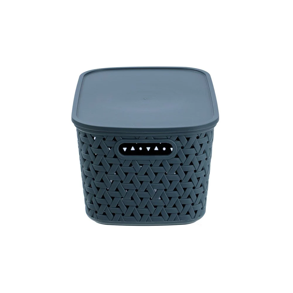 RATTAN BASKET LIDDED 7L 30X20.5X15.5CM 3 ASSTD - Image 2